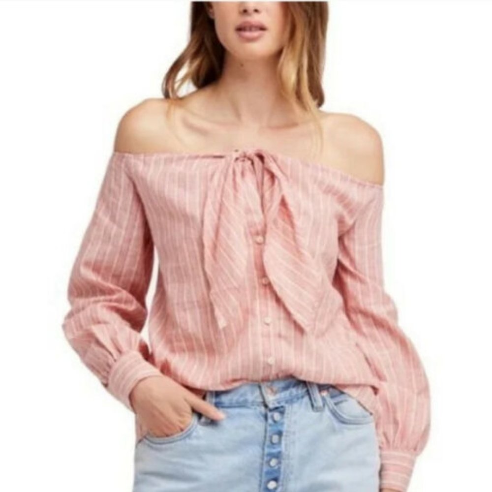 Free People Hello There Beautiful Shirt Size M